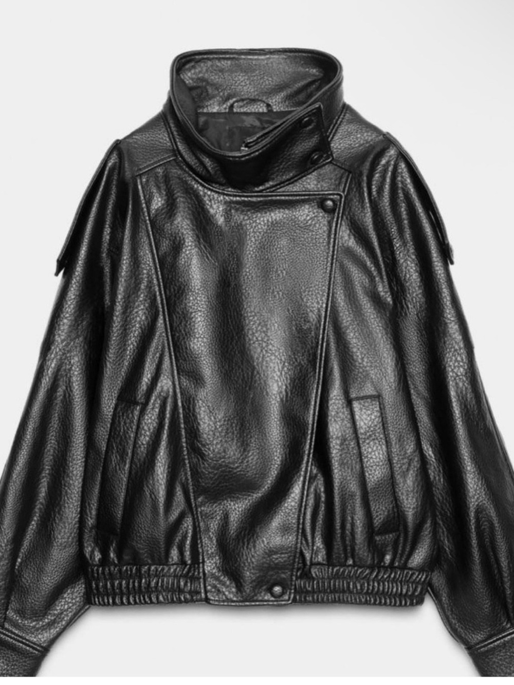 Zara viral black leather effect jacket